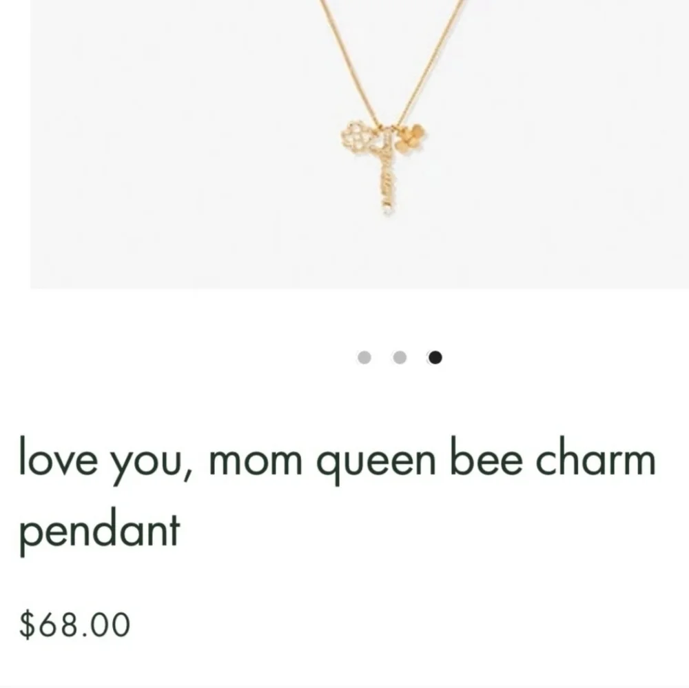 💛▪️Kate Spade▪️ love you, mom queen bee charm pendant necklace